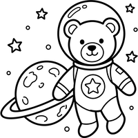 Bamse Astronaut i Rummet med Planet