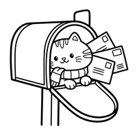 Tenero gattino in una cassetta delle lettere