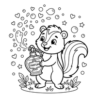 Schattig Stinkdier met Parfumflesje