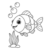 Peixe Feliz Nadando Debaixo D'água