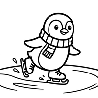 Schlittschuhlaufender Pinguin