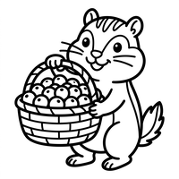 Cheerful Chipmunk with Berry Basket