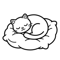 Gattino che dorme su un cuscino