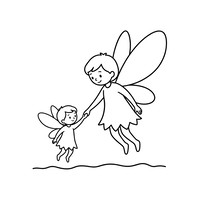 Dos Hadas Volando de la Mano