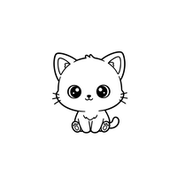 Gatinho Fofo Sentado com Olhos Grandes