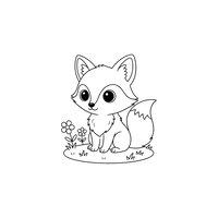 Cute Baby Fox in the Grass