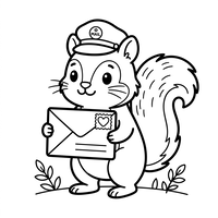 Cute Squirrel Mail Carrier