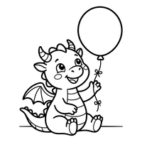 Lindo Bebé Dragón con Globo