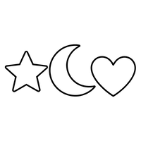 Stjerne, Måne og Hjerte Symboler