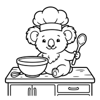 Coala Chef Cozinhando
