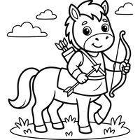 Adorable Centauro Arquero con Arco y Flecha