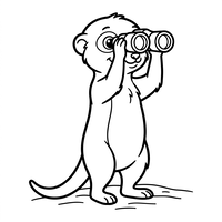 Furet curieux avec des jumelles