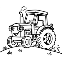 Glad lille gårdtraktor