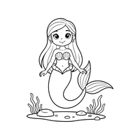 Sirena Sorridente Sopra il Fondale Marino