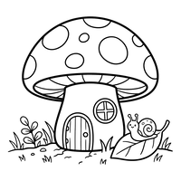 Casa de Cogumelo Mágica e Caracol