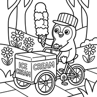 Vrolijke Pinguïn op een IJscofiets