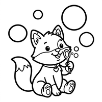 Cute Fox Blowing Bubbles