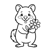 Glücklicher Hamster mit einer Blume