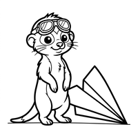 Aviator Otter with Paper Plane