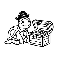 Piratskilpadde og skattekiste