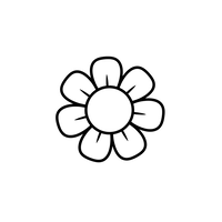Design Simples de Contorno de Flor