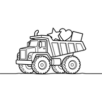 Dump Truck with Star, Heart, and Square