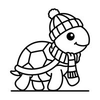 Tortuga de Invierno con Bufanda y Gorro