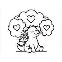 Loving Little Dragon with Hearts