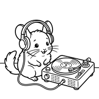 Hamster DJ dengan Turntable