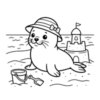 Sød sæl på stranden