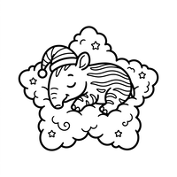 Baby zebra che dorme su una nuvola