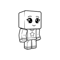 Schattig Blokpersonage met Sterrenshirt