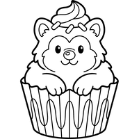 Cupcake Drăguț cu Arici, Glazură și Ornamente