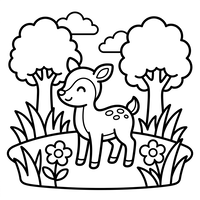 Bayi Rusa Lucu di Hutan