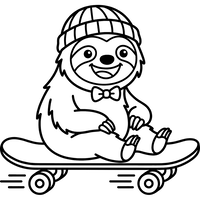 Leneș Fericit pe Skateboard