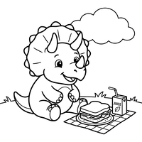 Waktunya Piknik Bayi Triceratops