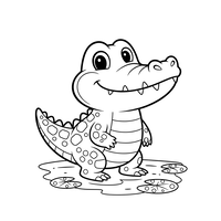 Söt babyalligator på näckrosor