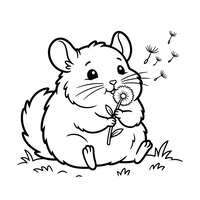 Hamster Fofo com um Dente-de-Leão