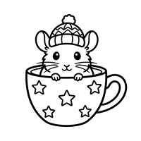 Süße Maus in einer Sternentasse