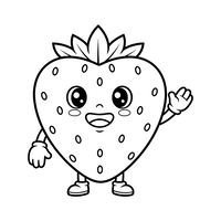 Fragola Felice che Saluta