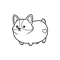 Adorable Corgi avec un petit cœur