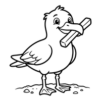 Gaivota Feliz com um Lanche