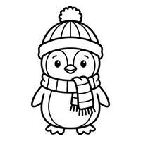 Lindo Pingüino de Invierno
