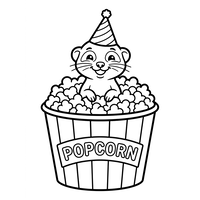 Cute Otter in a Popcorn Bucket