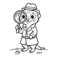 Detective Otter Searching for Clues