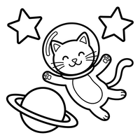 Chat Astronaute dans l'Espace