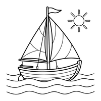 Segelboot an einem sonnigen Tag