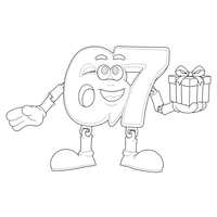 Numărul Vesel 67 Care Face cu Ochiul cu o Cutie Cadou