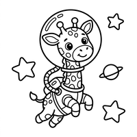 Astronauten-Babygiraffe im Weltraum