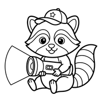 Raccoon Explorator Drăguț cu Lanternă